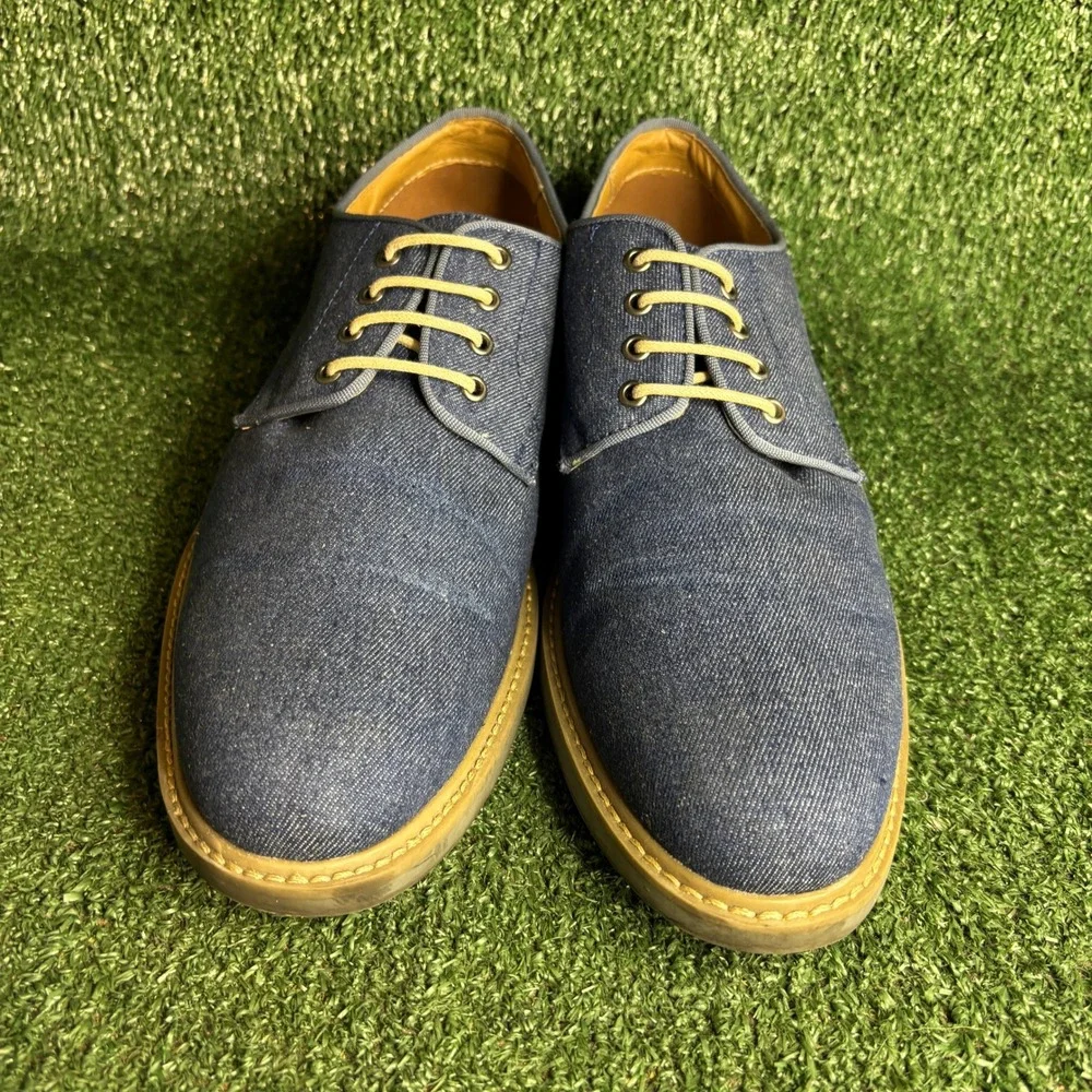 Alfani Cooper Denim Textile Lace Up Casual Classic Oxford‎ Shoes Blue Mens 12M
